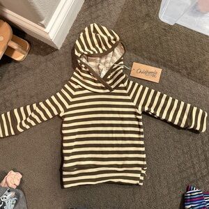 Childhoods Striped Brown and Cream Hoodie